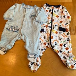 Sports Pajamas Bundle: Newborn and 0-3 Months